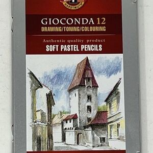 KOH-l-Noor Gioconda Soft Pastel Pencils Set w/Tin Case 12CT Authentic Quality